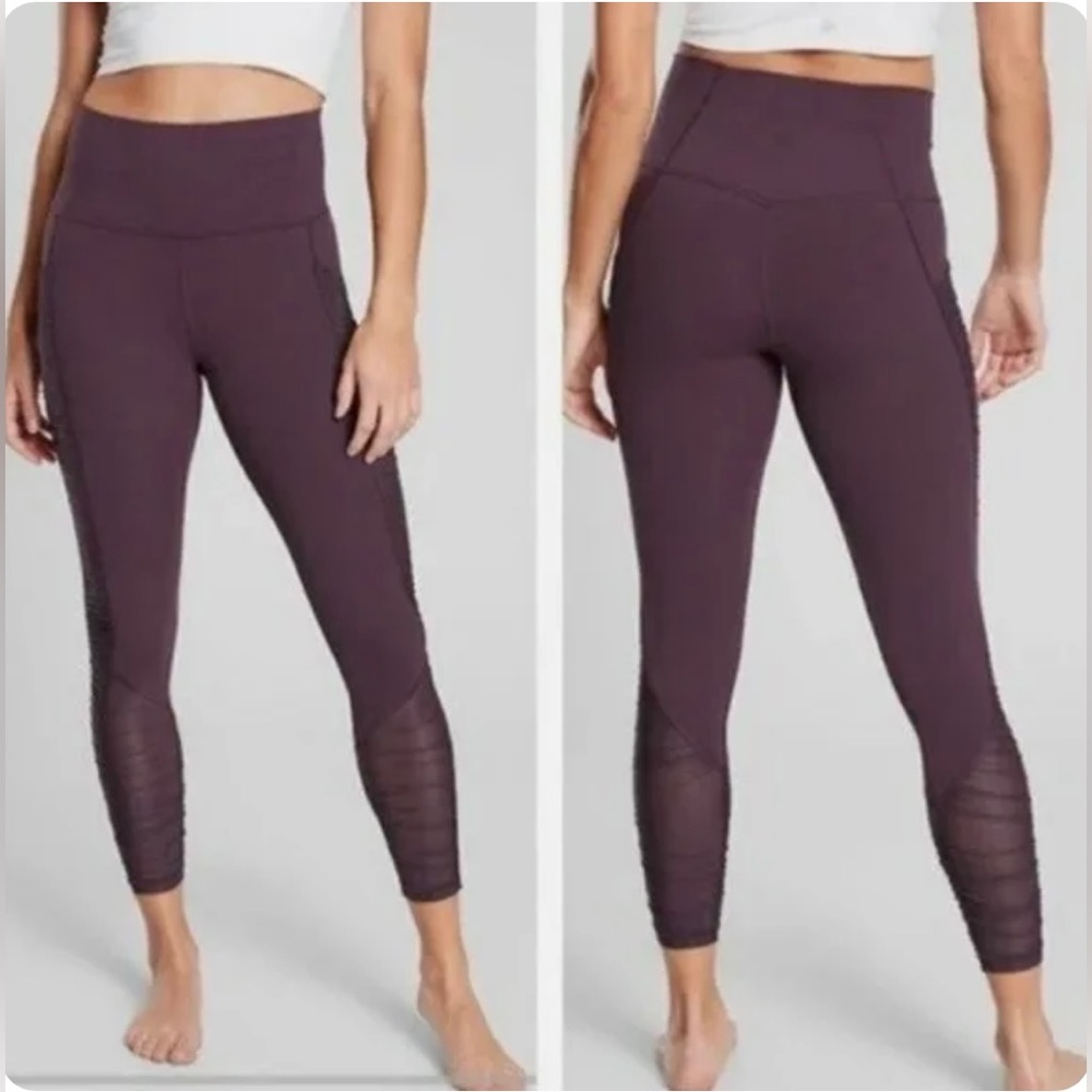 ATHLETA MESH ME UP WOMEN 7/8 TIGHTS RUSHED SIDE POCKETS ACCEPTING OFFER